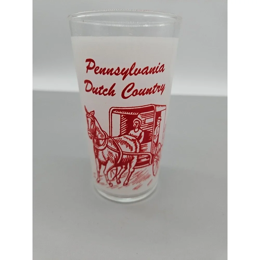 Vintage Pennsylvania Dutch Country Souvenir Glass Humorous Content‎